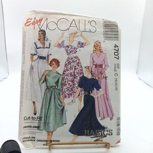 Easy McCalls 4707 Womens Vintage Sewing Pattern Size C 10-12-14